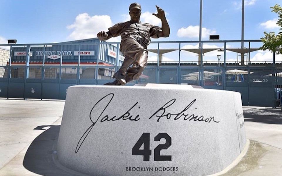 Dodger Stadium Robinson statue